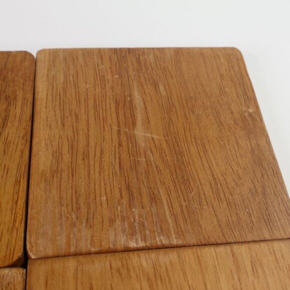 Apple Drink Coaster Set Wood Holder Leaf Design Country Core Farmhouse - Picture 12 of 12